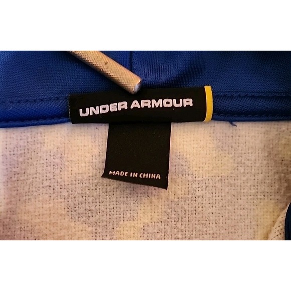 Under Armour Hoodie Digital Camo Logo Full Zip Sweatshirt Blue Green Youth Sz 6 - Picture 8 of 12